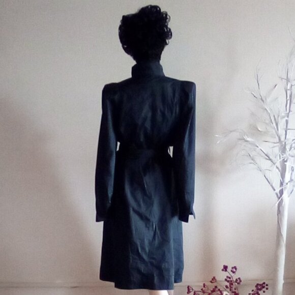 VTG Weather Wise Trench Coat With Matching Belt By Betsey B Puff Shoulders Sz S - Picture 3 of 11